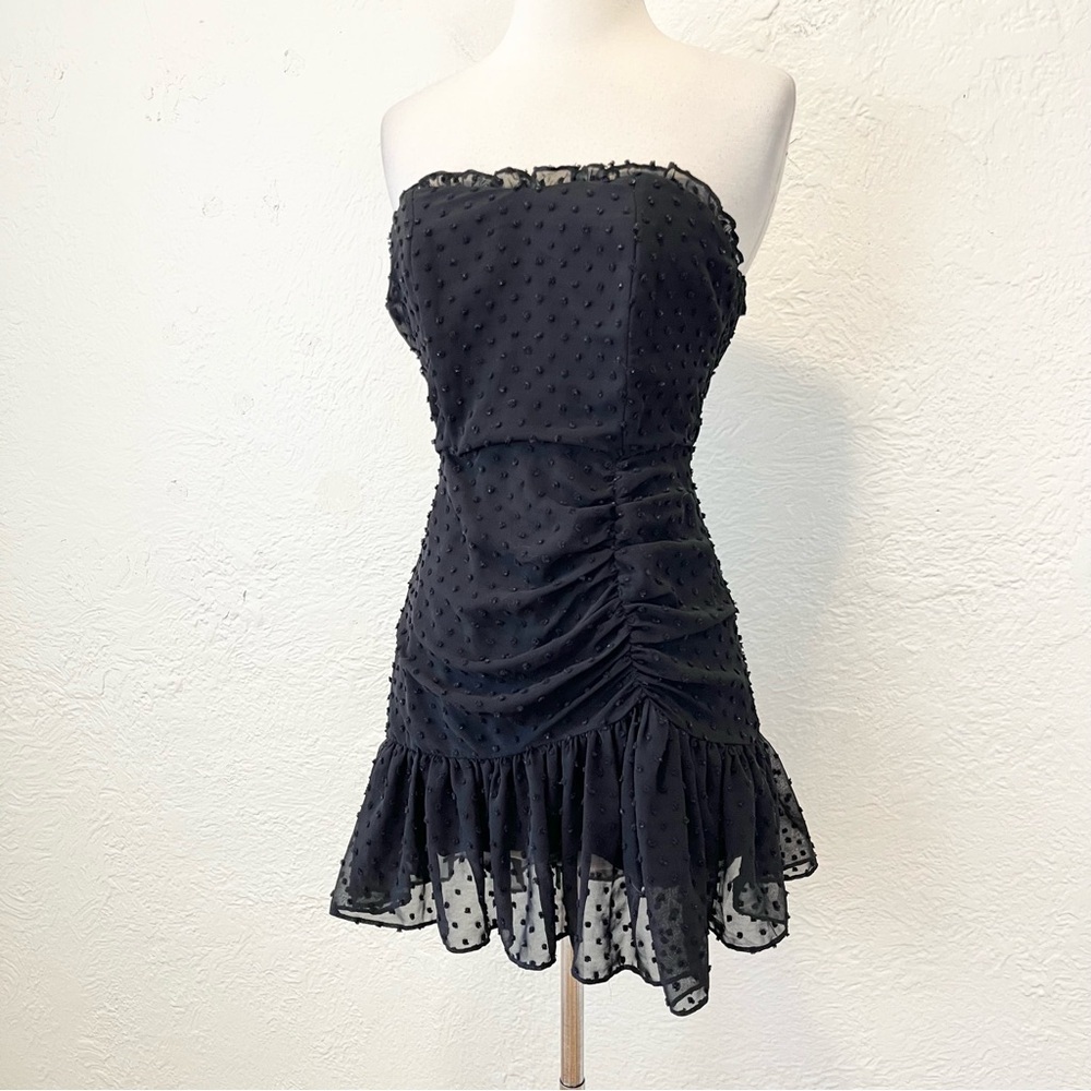 Hello Molly Dress Black Ruffle Mini Small S - Picture 2 of 8